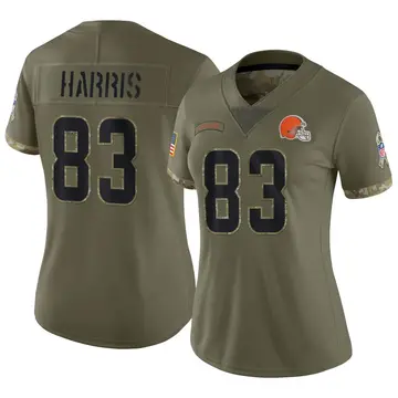 Nike Travell Harris Women's Limited Cleveland Browns Olive 2022 Salute To Service Jersey