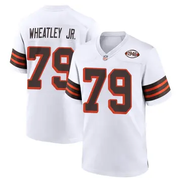 Nike Tyrone Wheatley Jr. Men's Game Cleveland Browns White 1946 Collection Alternate Jersey