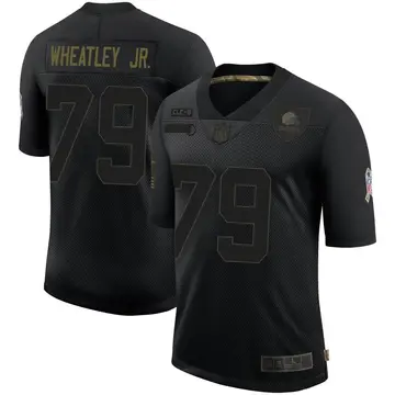 Nike Tyrone Wheatley Jr. Men's Limited Cleveland Browns Black 2020 Salute To Service Jersey