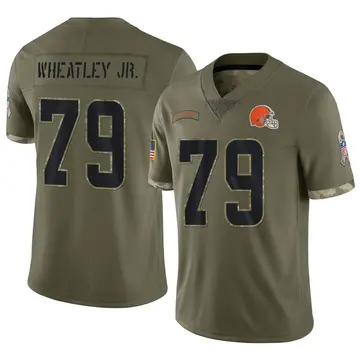 Nike Tyrone Wheatley Jr. Men's Limited Cleveland Browns Olive 2022 Salute To Service Jersey