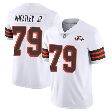 Nike Tyrone Wheatley Jr. Men's Limited Cleveland Browns White Vapor 1946 Collection Alternate Jersey