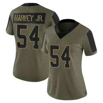 Nike Willie Harvey Jr. Women's Limited Cleveland Browns Olive 2021 Salute To Service Jersey