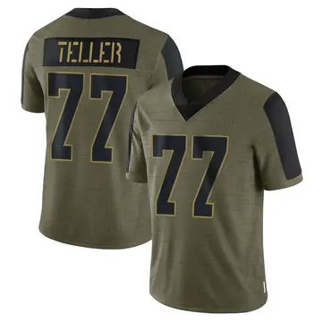 Nike Wyatt Teller Men's Limited Cleveland Browns Olive 2021 Salute To Service Jersey