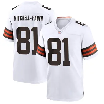 Nike Zaire Mitchell-Paden Men's Game Cleveland Browns White Jersey